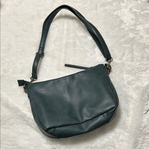 Elegant Green Faux Leather Shoulder Bag